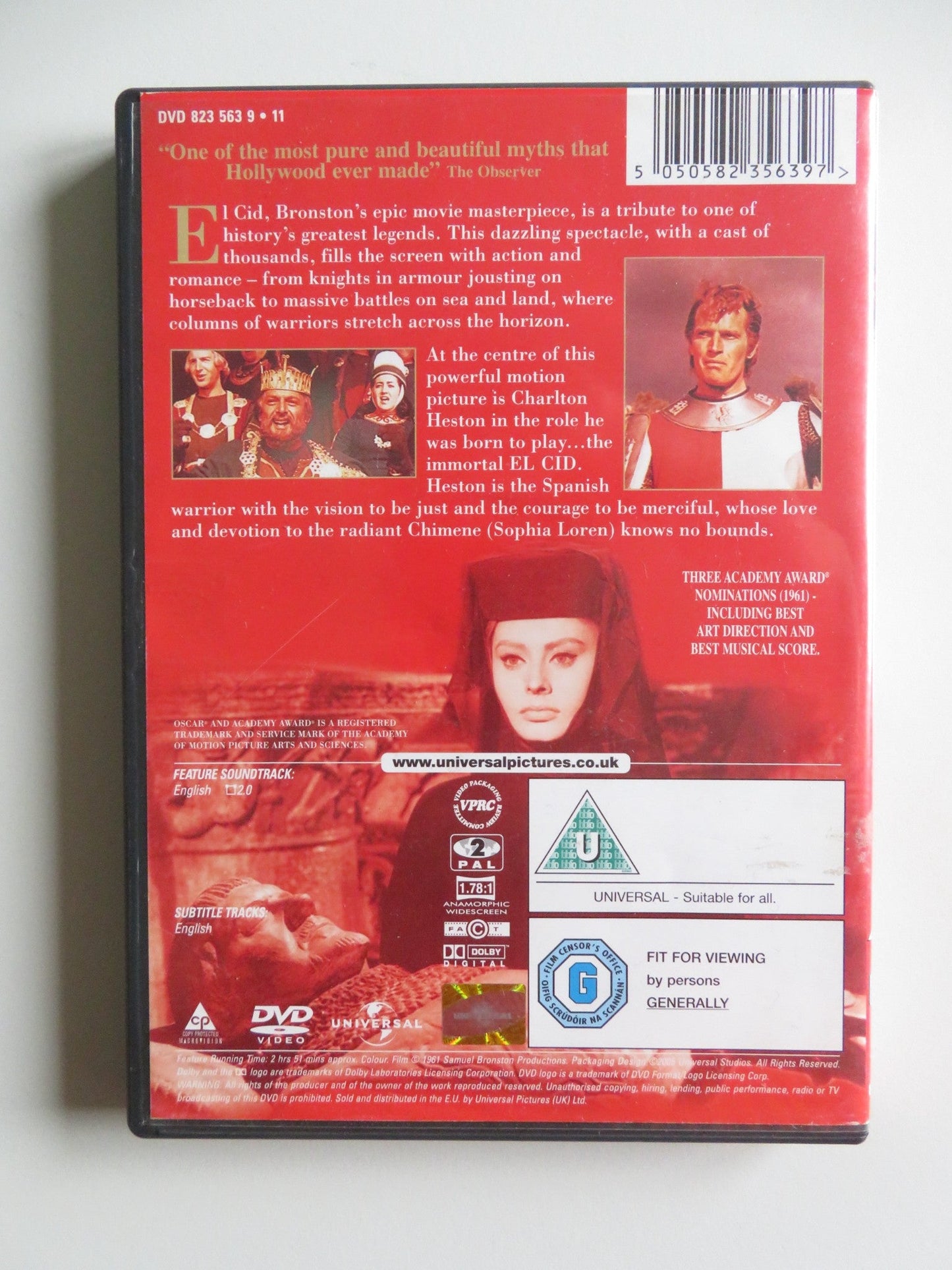 EL CID (DVD) CHARLTON HESTON SOPHIAN LOREN 1961 REGION 2 Movie posters