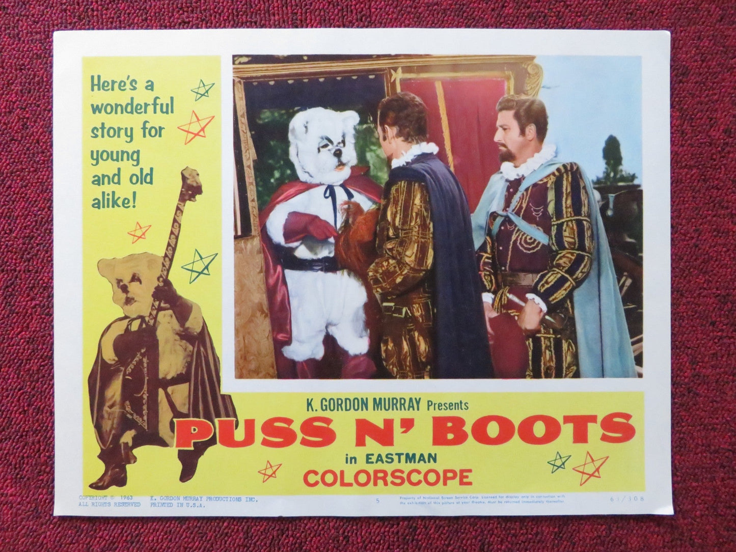 EL GATO CON BOTAS / PUSS N' BOOTS US LOBBY CARD FULL SET K. GORDON MURRAY 1963 Rendezvous Cinema Movie posters