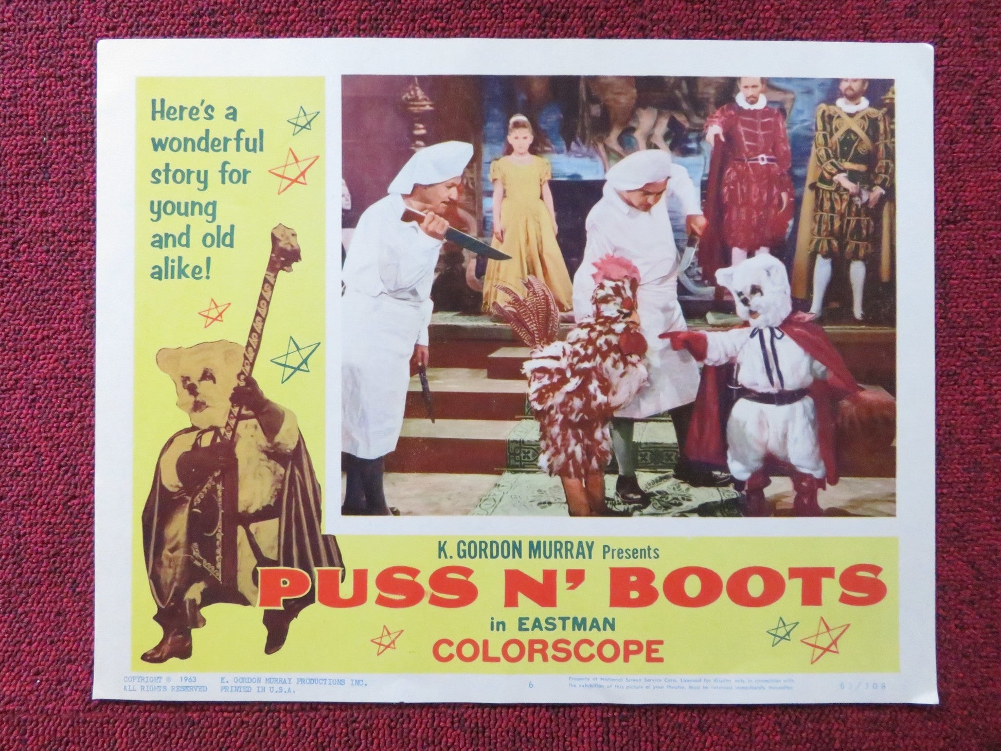 EL GATO CON BOTAS / PUSS N' BOOTS US LOBBY CARD FULL SET K. GORDON MURRAY 1963 Rendezvous Cinema Movie posters