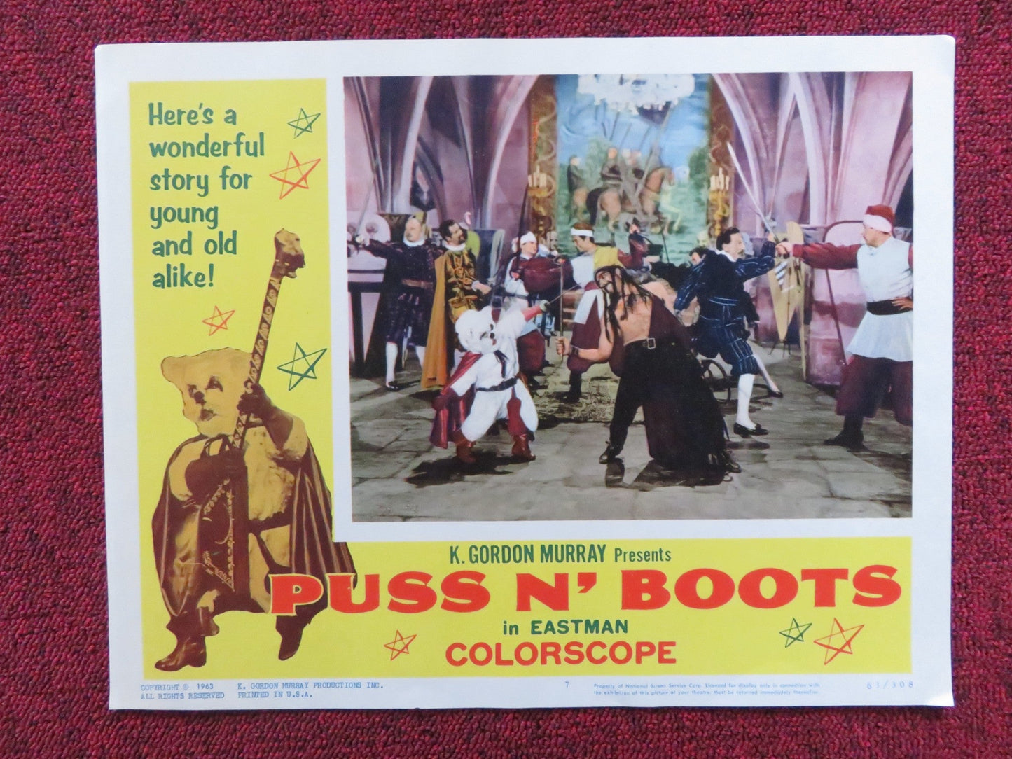 EL GATO CON BOTAS / PUSS N' BOOTS US LOBBY CARD FULL SET K. GORDON MURRAY 1963 Rendezvous Cinema Movie posters