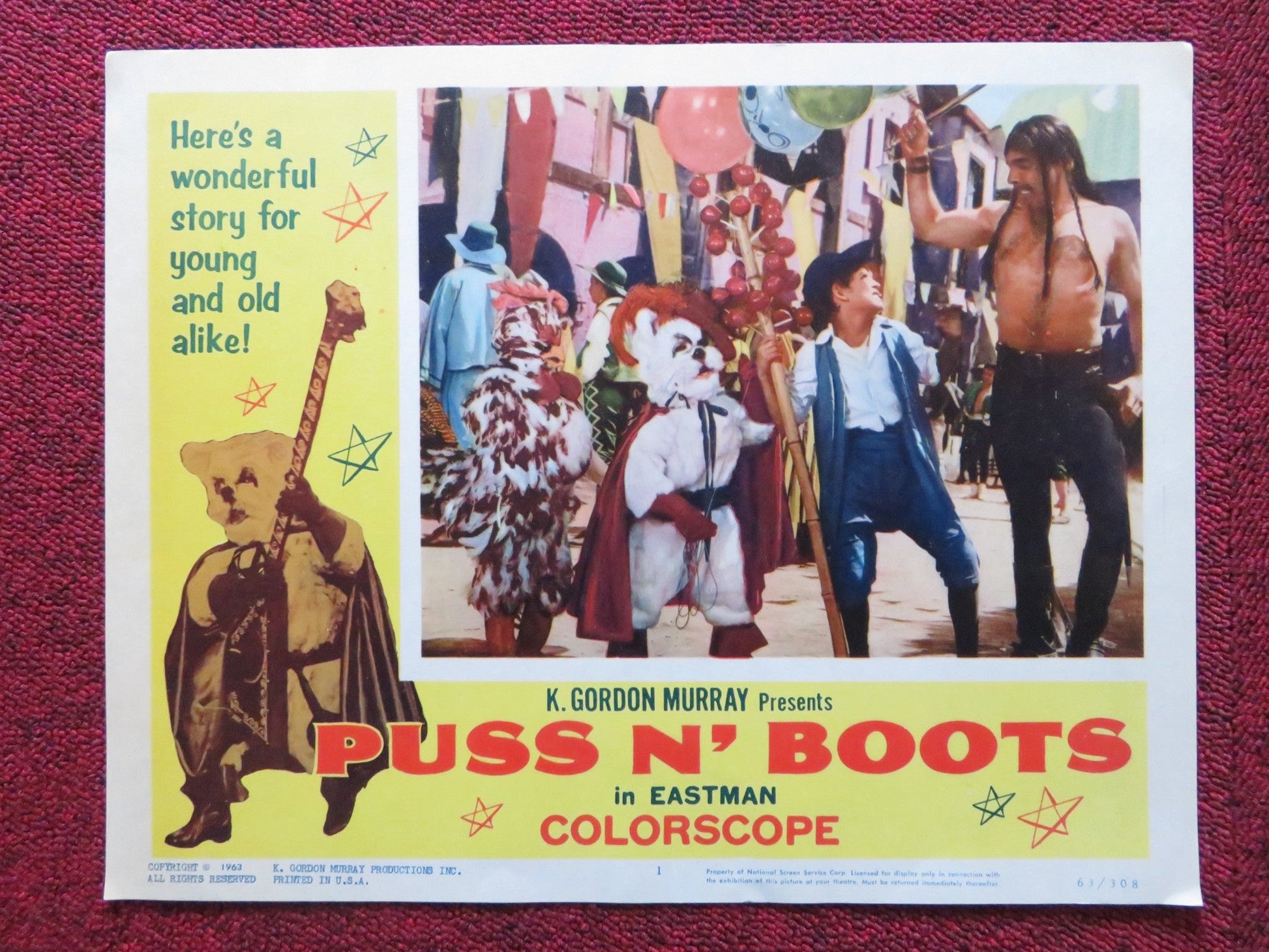EL GATO CON BOTAS / PUSS N' BOOTS US LOBBY CARD FULL SET K. GORDON MURRAY 1963 Rendezvous Cinema Movie posters