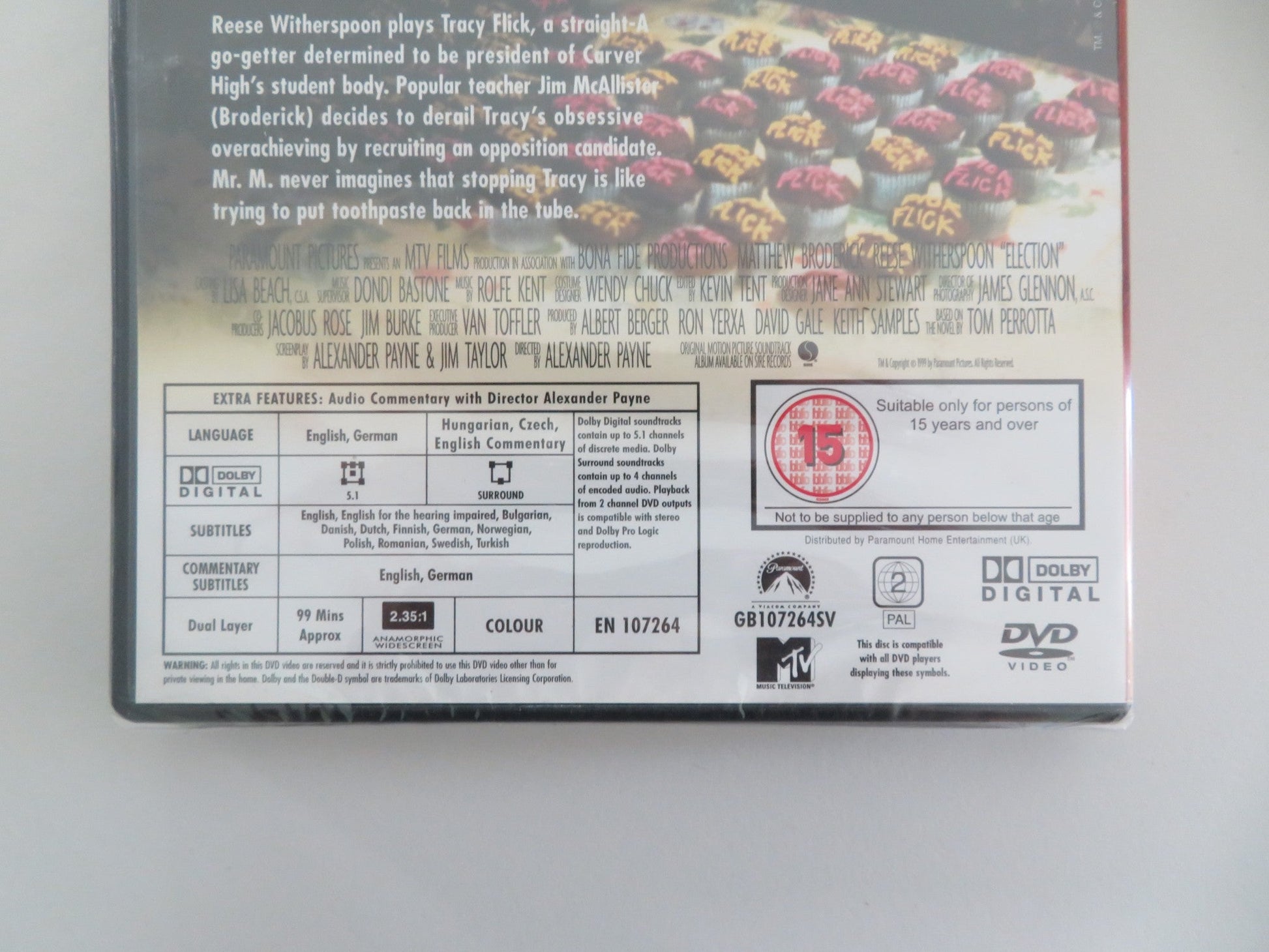 ELECTION (DVD) MATTHEW BRODERICK REESE WITHERSPOON 1999 REGION 2 Movie posters