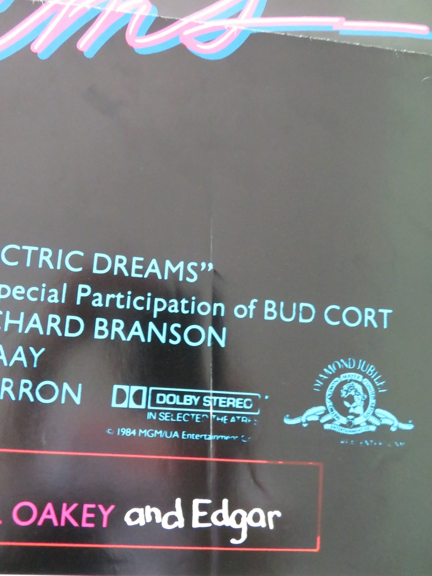 ELECTRIC DREAMS FOLDED US ONE SHEET POSTER LENNY VON DOHLEN VIRGINIA MADSEN 1984 Movie posters