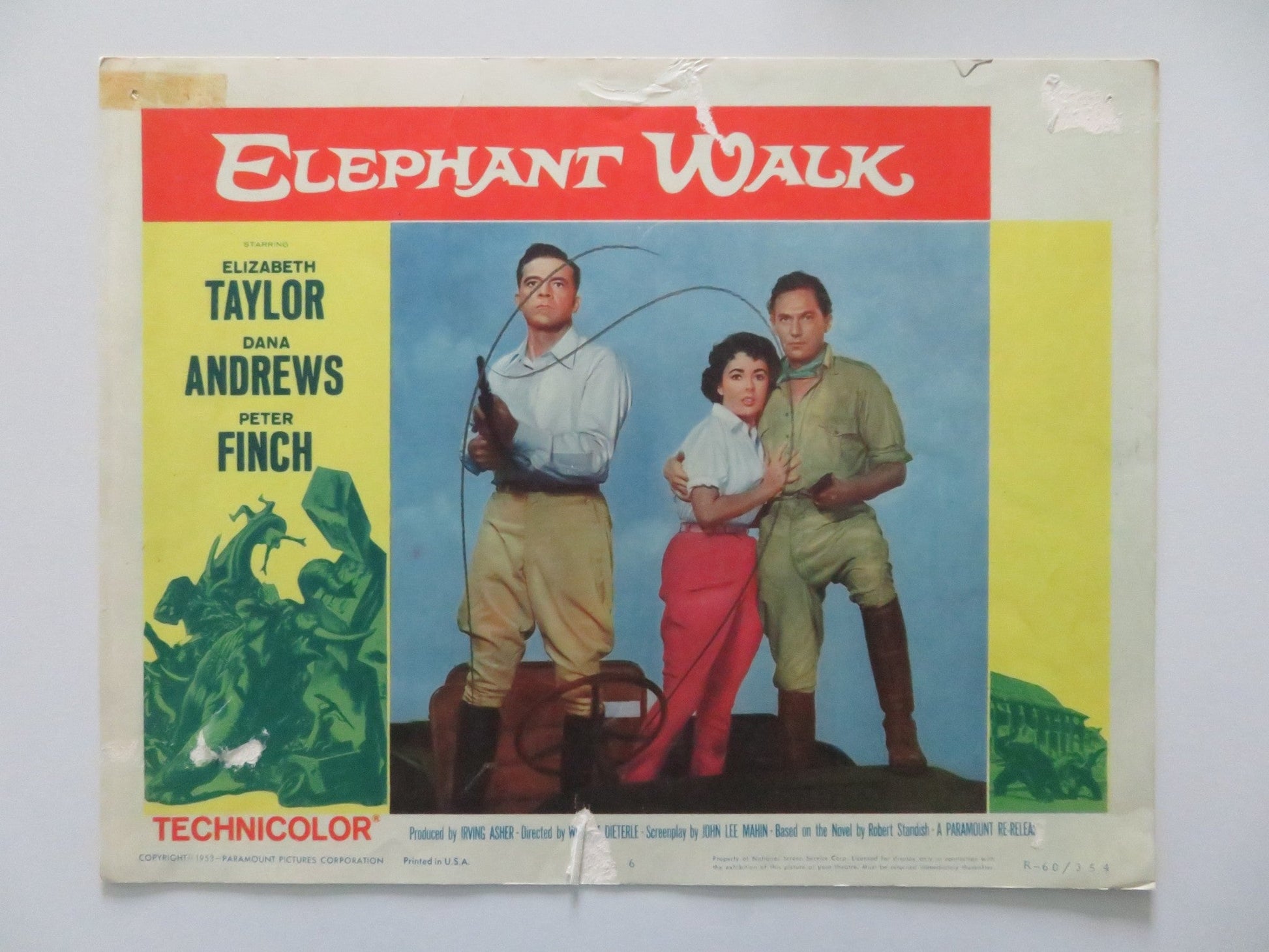 ELEPHANT WALK - #6 US LOBBY CARD ELIZABETH TAYLOR DANA ANDREWS 1953 Rendezvous Cinema Movie posters