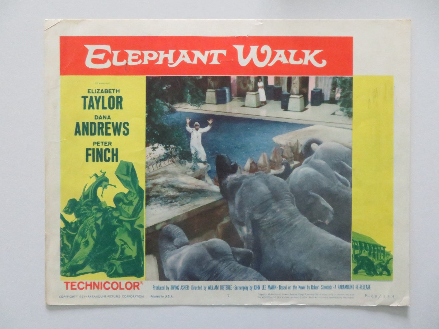 ELEPHANT WALK - #7 US LOBBY CARD ELIZABETH TAYLOR DANA ANDREWS 1953 Rendezvous Cinema Movie posters