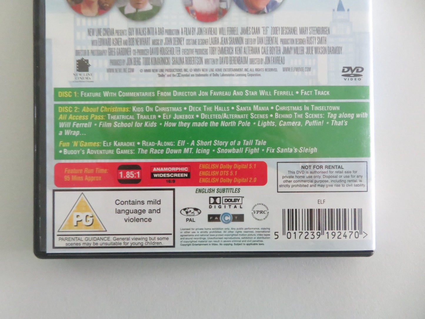 ELF (DVD) WILL FERRELL JAMES CAAN 2003 REGION 2 Movie posters