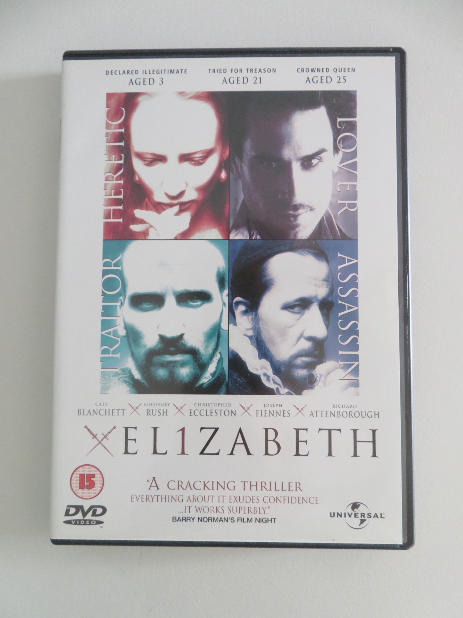 ELIZABETH (DVD) CATE BLANCHETT GEOFFREY RUSH 1998 REGION 2, 4 Movie posters