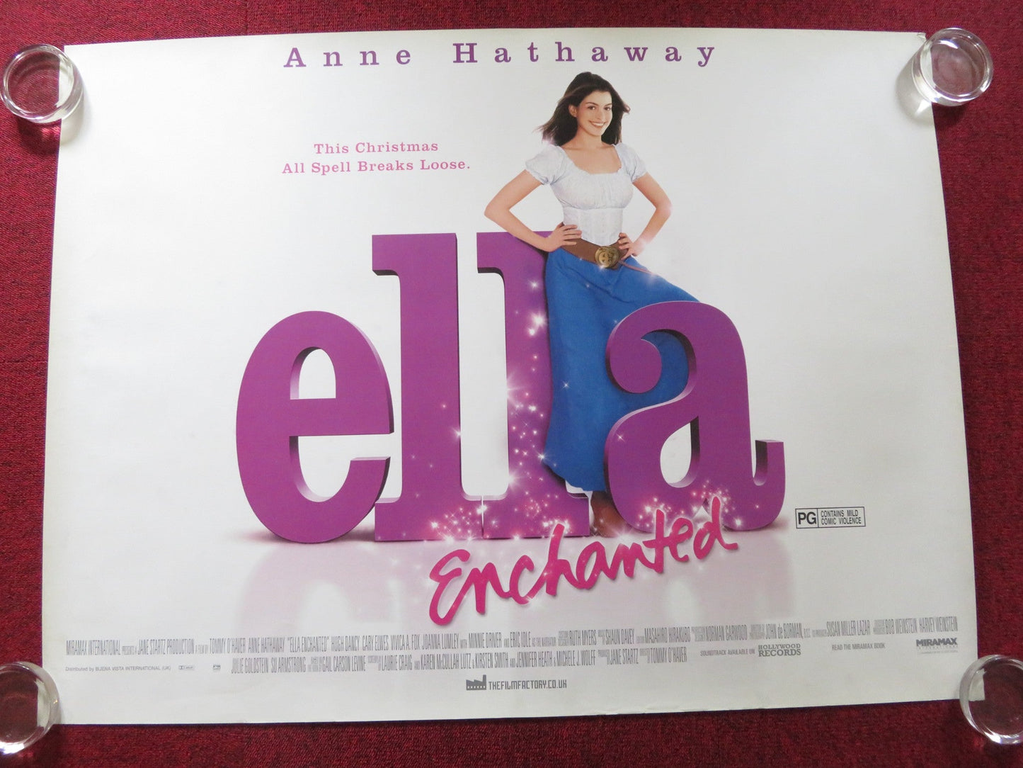 ELLA ENCHANTED UK QUAD ROLLED POSTER ANNE HATHAWAY HUGH DANCY 2004 Rendezvous Cinema Movie posters