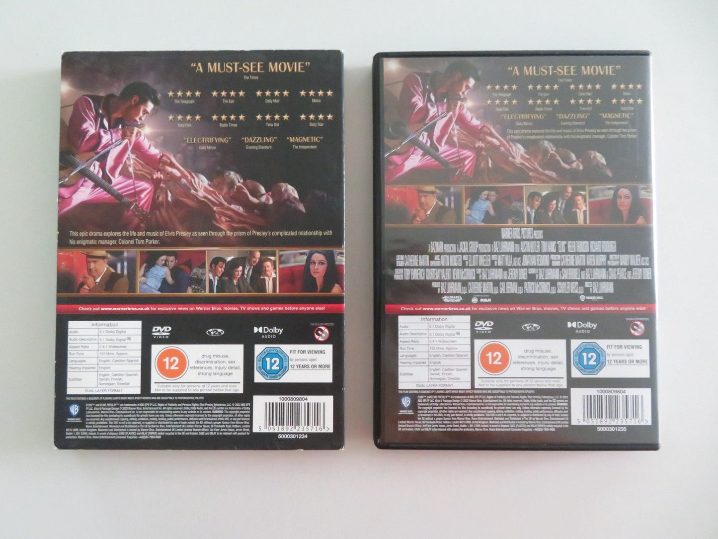 ELVIS (DVD) AUSTIN BUTLER TOM HANKS 2022 REGION 2 Movie posters