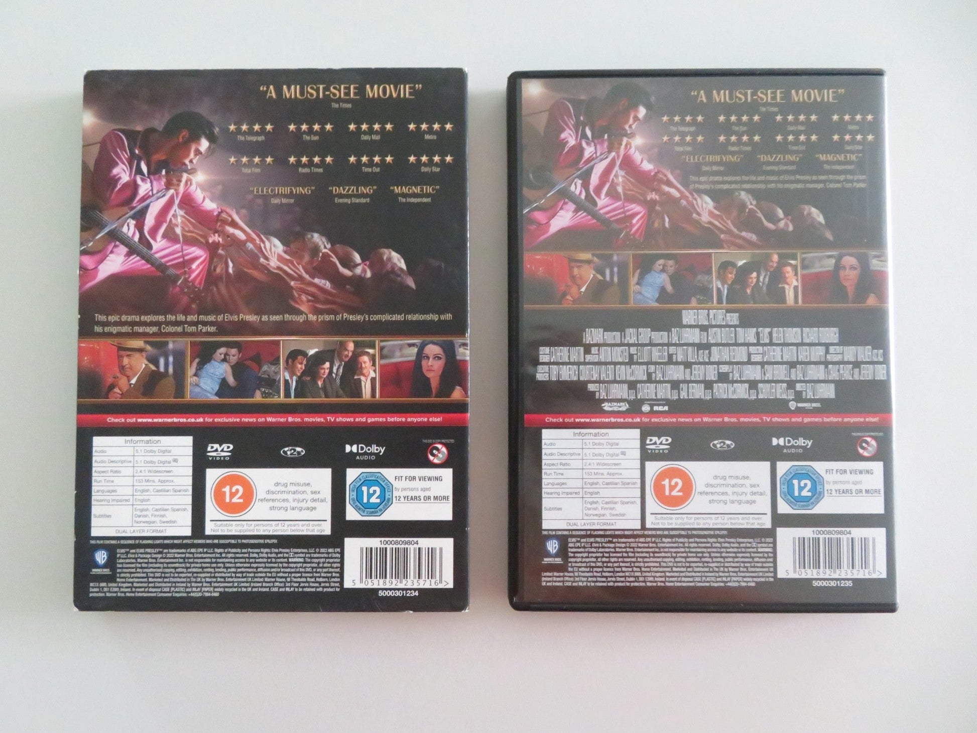 ELVIS (DVD) AUSTIN BUTLER TOM HANKS 2022 REGION 2 Movie posters