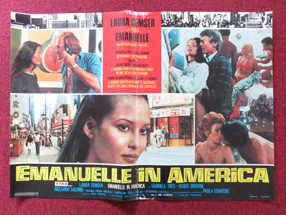 EMANUELLE IN AMERICA - B ITALIAN FOTOBUSTA POSTER JOE D'AMATO LAURA GEMSER 1977 Rendezvous Cinema Movie posters
