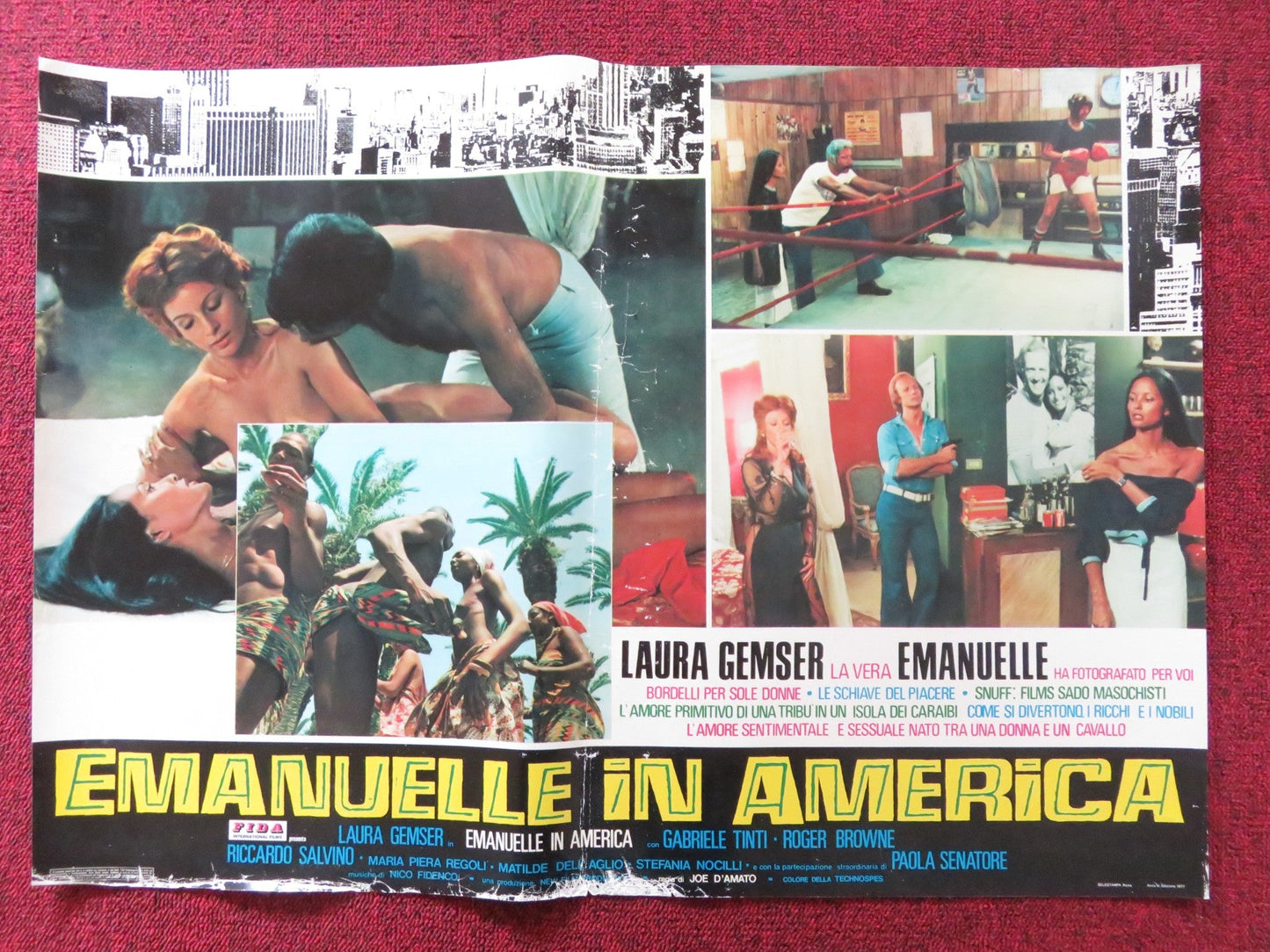EMANUELLE IN AMERICA - C ITALIAN FOTOBUSTA POSTER JOE D'AMATO LAURA GEMSER 1977 Rendezvous Cinema Movie posters