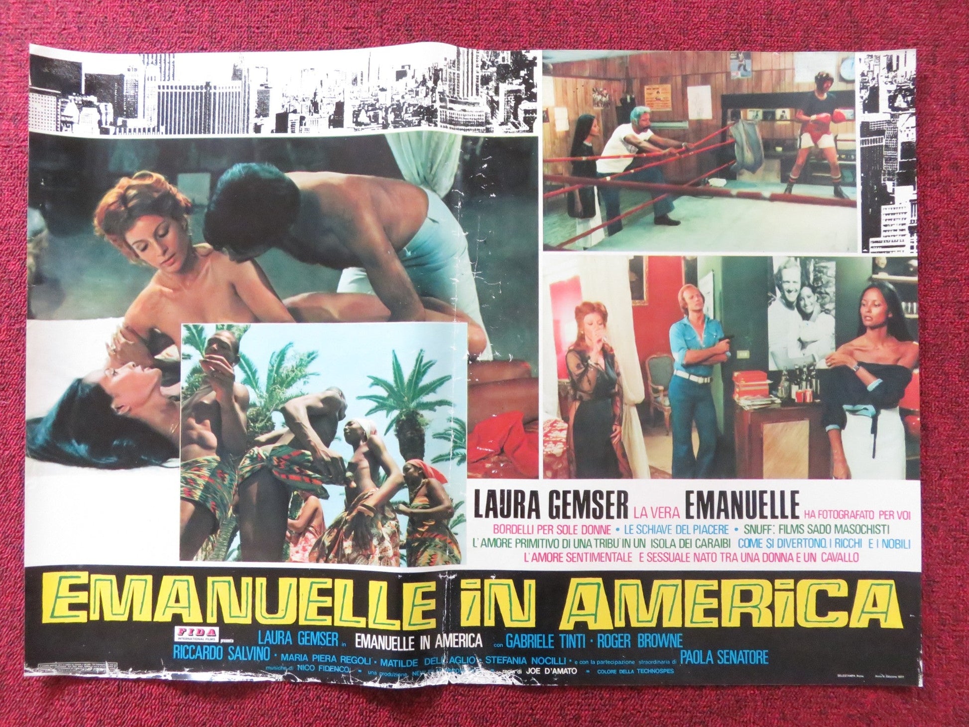 EMANUELLE IN AMERICA - C ITALIAN FOTOBUSTA POSTER JOE D'AMATO LAURA GEMSER 1977 Rendezvous Cinema Movie posters