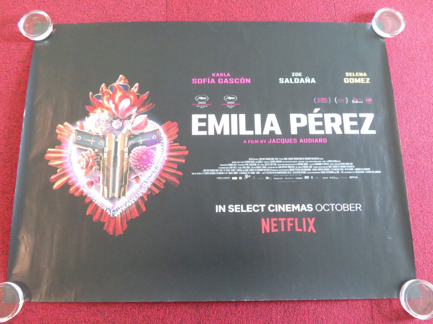 EMILIA PEREZ UK QUAD ROLLED POSTER KARLA SOFIA GASCON SELENA GOMEZ 2024 Rendezvous Cinema Movie posters