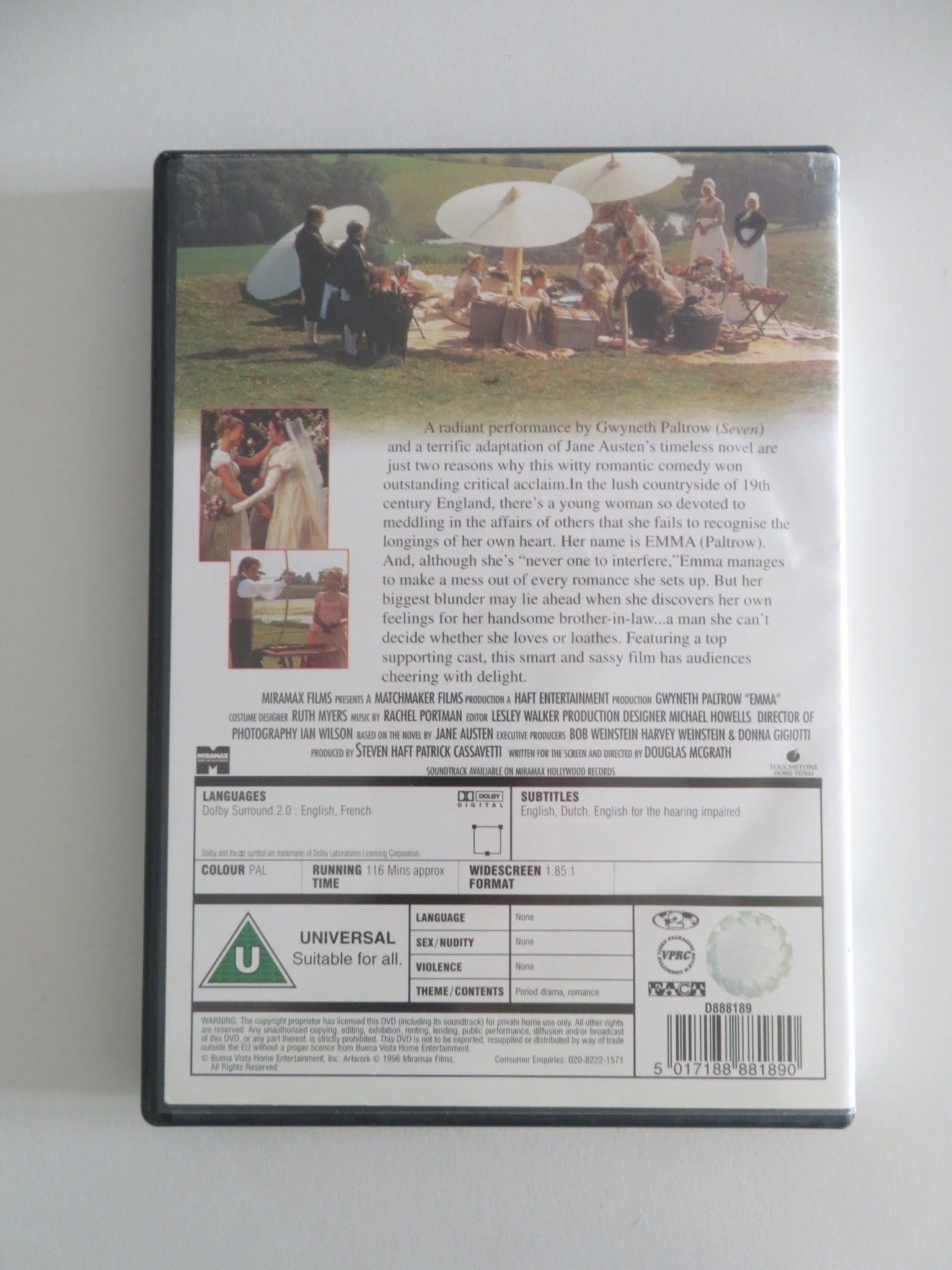 EMMA - B (DVD) GWYNETH PALTROW ALAN CUMMING 1996 REGION 2 Movie posters