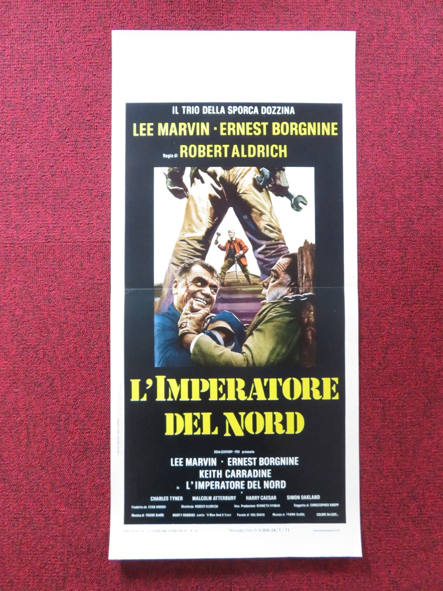 EMPEROR OF THE NORTH ITALIAN LOCANDINA POSTER LEE MARVIN ERNEST BORGNINE 1973 Rendezvous Cinema Movie posters