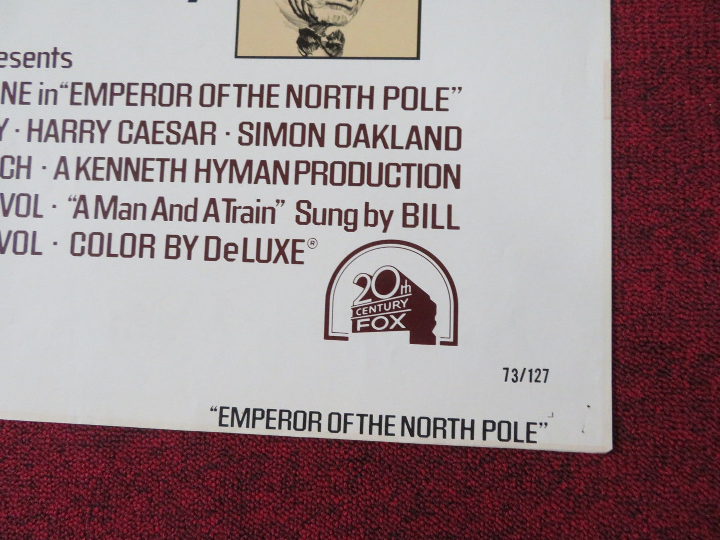 EMPEROR OF THE NORTH POLE FOLDED US ONE SHEET POSTER LEE MARVIN E. BORGNINE 1973 Rendezvous Cinema Movie posters