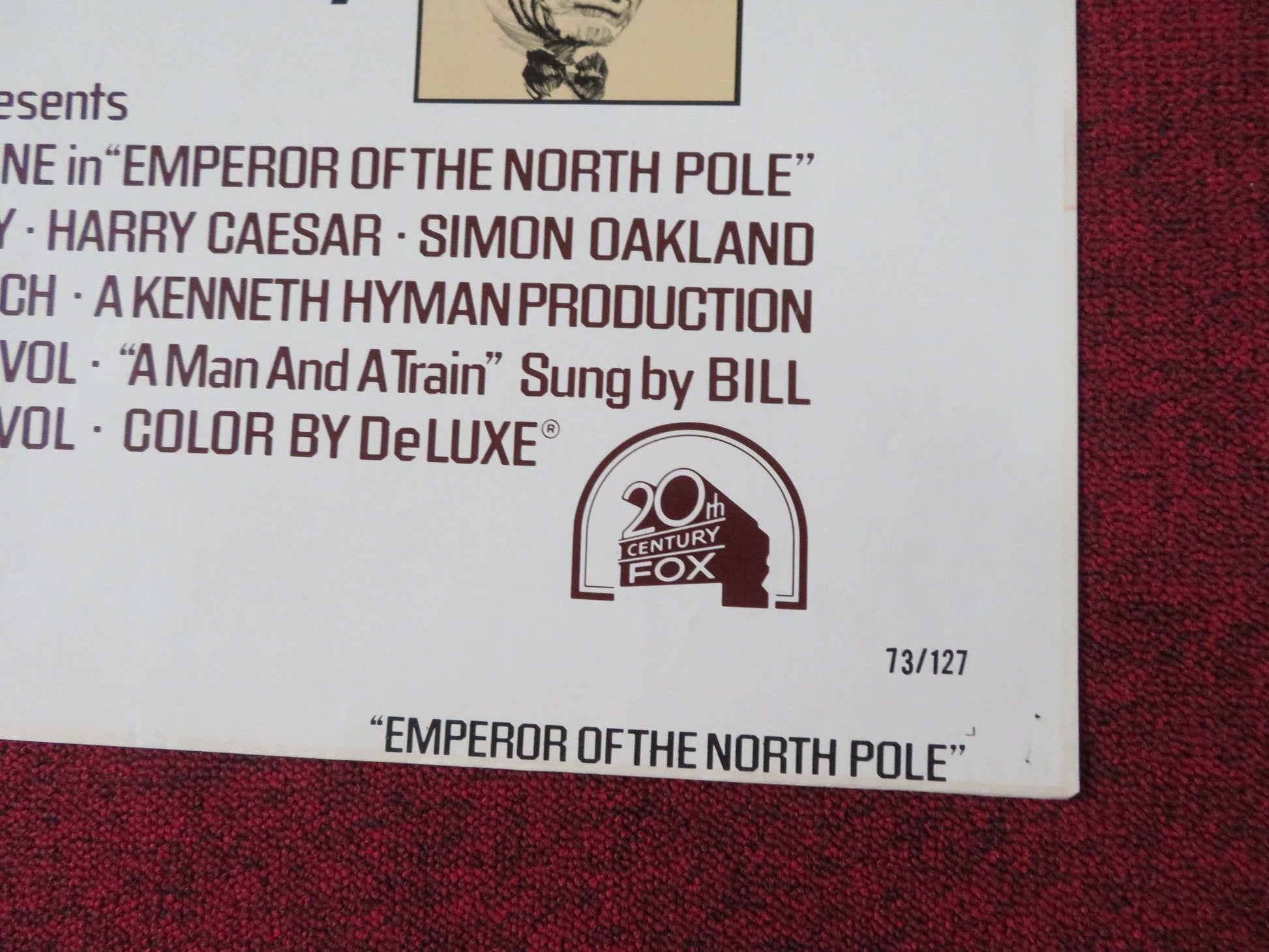 EMPEROR OF THE NORTH POLE FOLDED US ONE SHEET POSTER LEE MARVIN E. BORGNINE 1973 Rendezvous Cinema Movie posters