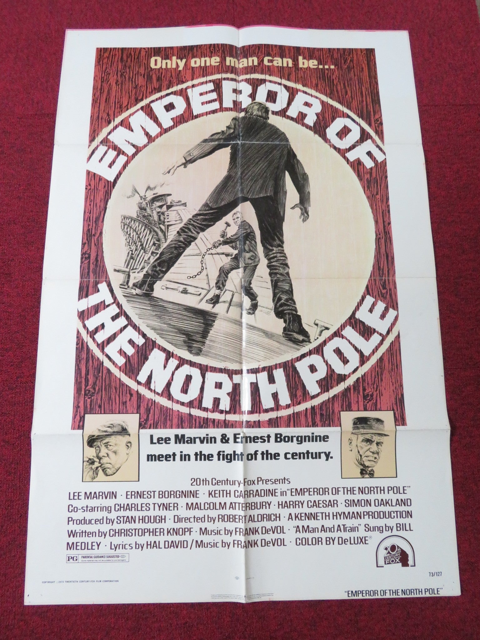 EMPEROR OF THE NORTH POLE FOLDED US ONE SHEET POSTER LEE MARVIN E. BORGNINE 1973 Rendezvous Cinema Movie posters