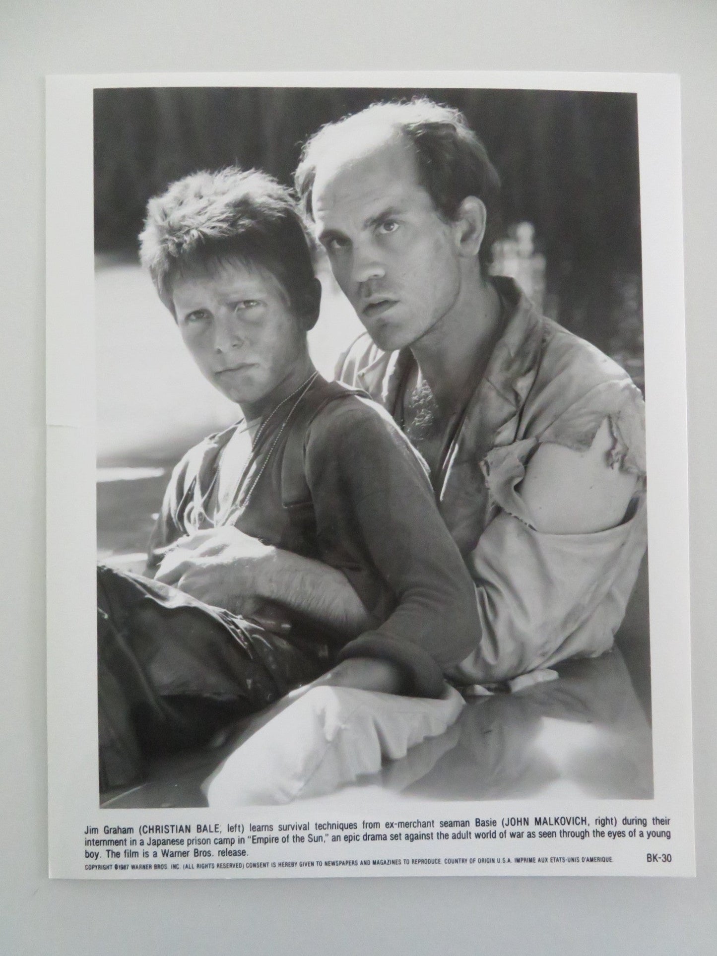 EMPIRE OF THE SUN MOVIE STILL PHOTO LOT OF 10 CHRISTIAN BALE JOHN MALKOVICH 1987 Movie posters