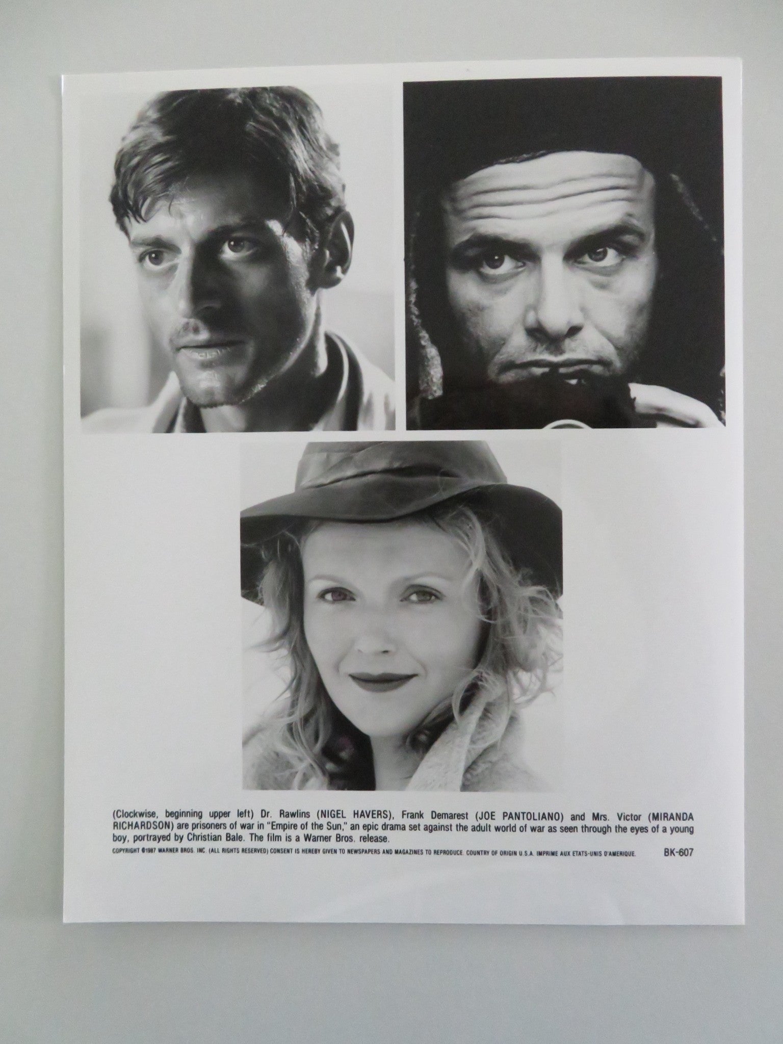 EMPIRE OF THE SUN MOVIE STILL PHOTO LOT OF 10 CHRISTIAN BALE JOHN MALKOVICH 1987 Movie posters