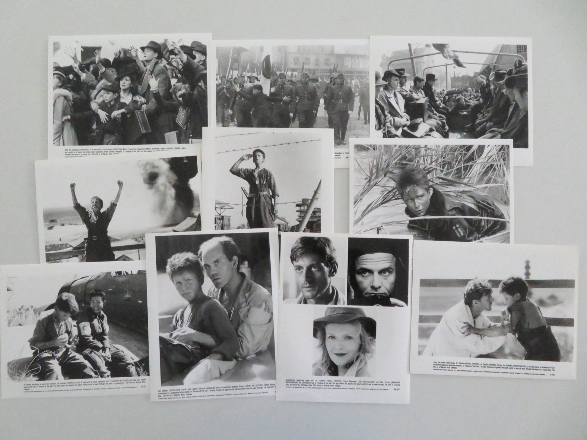 EMPIRE OF THE SUN MOVIE STILL PHOTO LOT OF 10 CHRISTIAN BALE JOHN MALKOVICH 1987 Movie posters