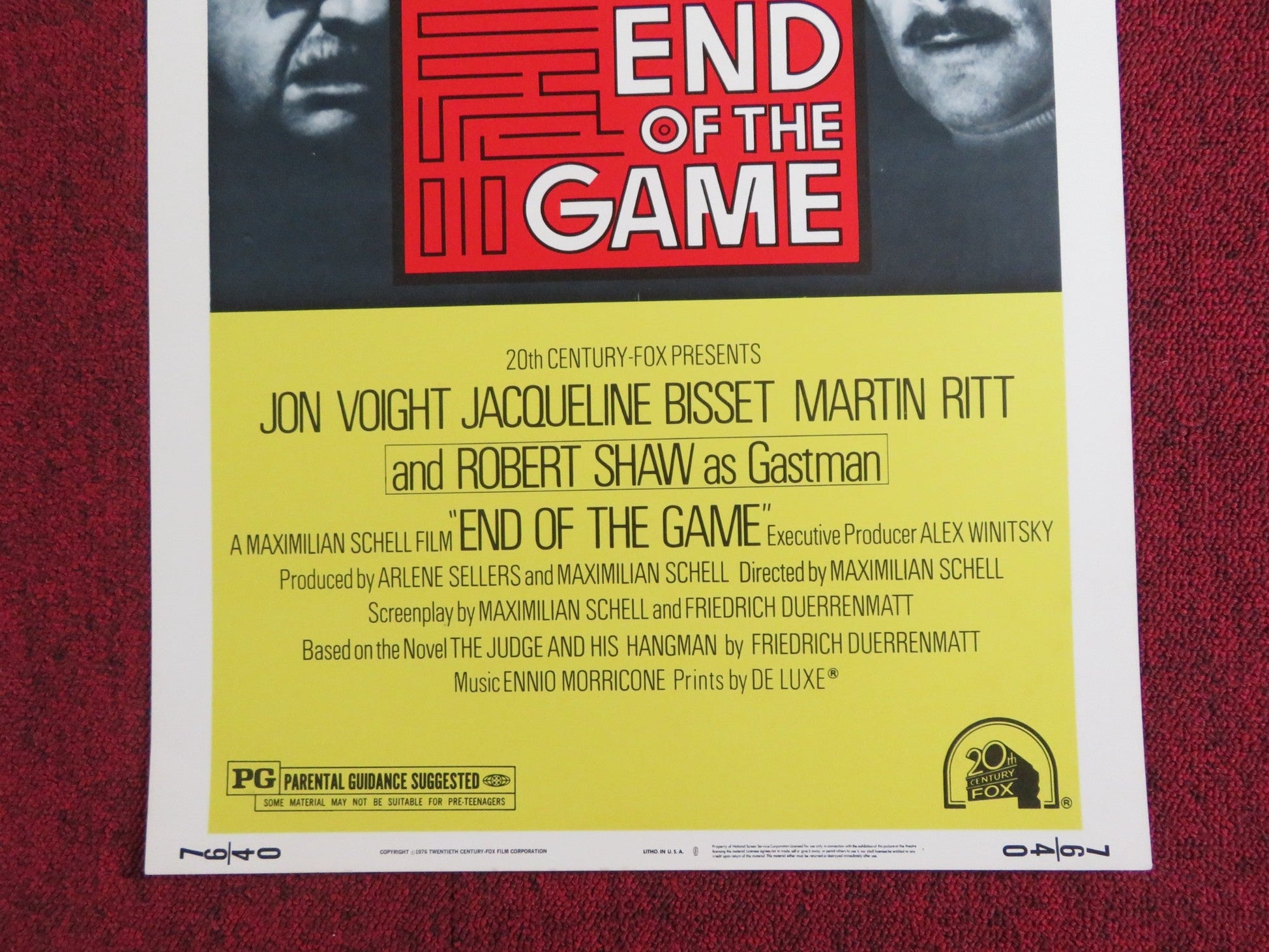 END OF THE GAME US INSERT POSTER JON VOIGH JACQUELINE BISSET 1976 Rendezvous Cinema Movie posters
