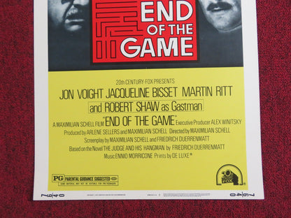 END OF THE GAME US INSERT POSTER JON VOIGH JACQUELINE BISSET 1976 Rendezvous Cinema Movie posters