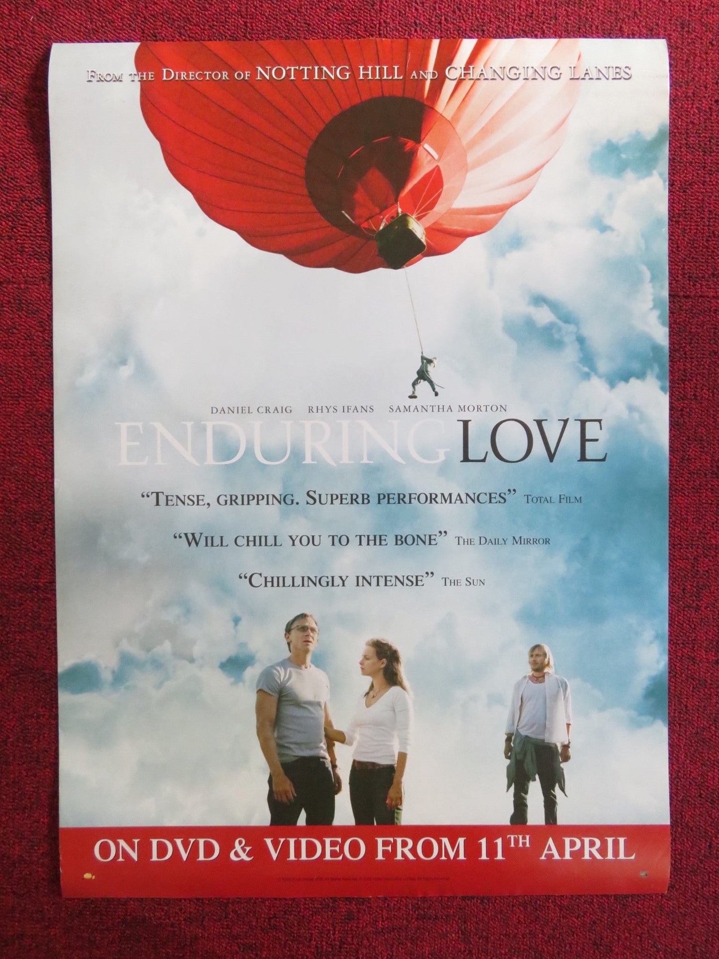 ENDURING LOVE DVD & VHS VIDEO POSTER DANIEL CRAIG RHYS IFANS S. MORTON 2004 Rendezvous Cinema Movie posters