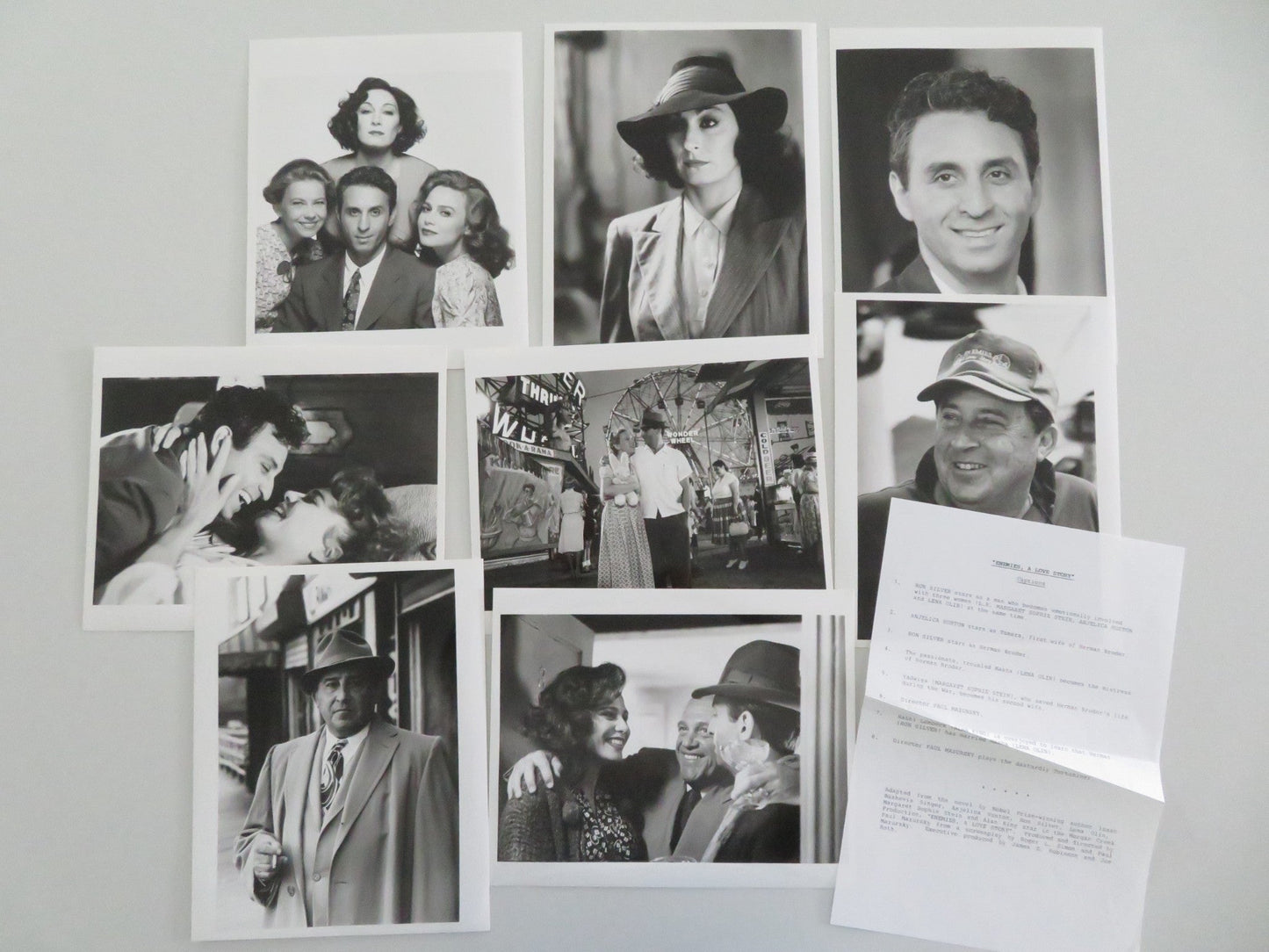 ENEMIES, A LOVE STORY MOVIE STILL PHOTO LOT OF 8 ANJELICA HUSTON RON SILVER 1989 Movie posters