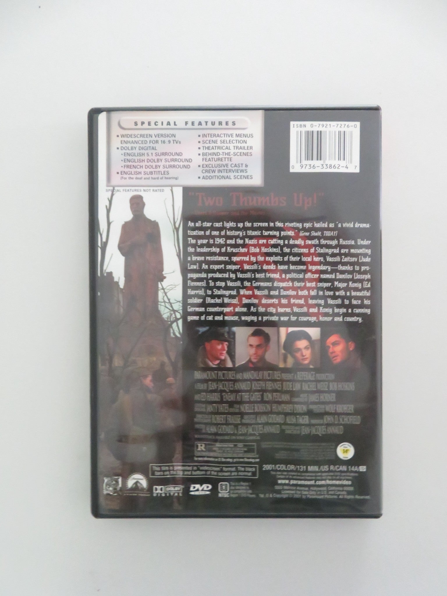 ENEMY AT THE GATES (DVD) JUDE LAW JOSEPH FIENNES 2001 REGION 1 Movie posters