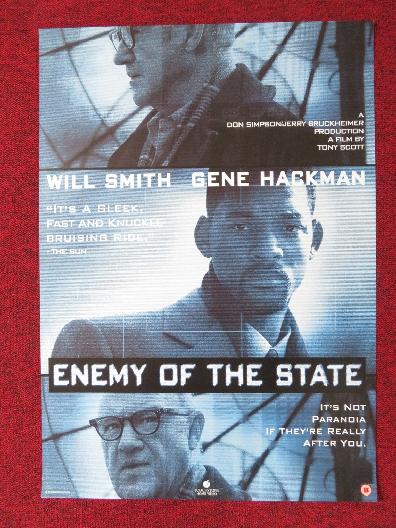 ENEMY OF THE STATE VHS VIDEO POSTER WILL SMITH GENE HACKMAN 1998 Rendezvous Cinema Movie posters