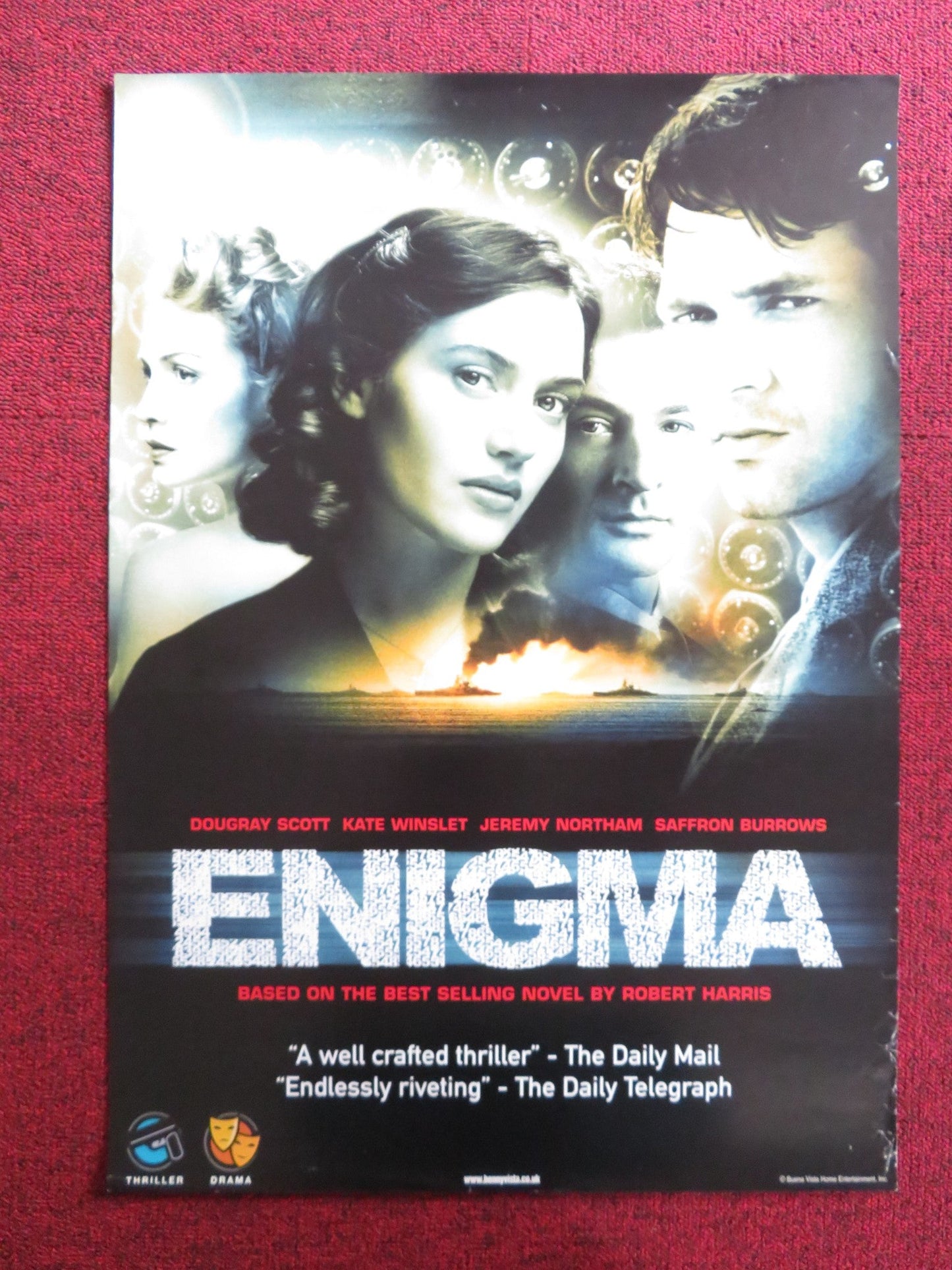 ENIGMA VHS VIDEO POSTER DOUGRAY SCOTT KATE WINSLET 2001 Rendezvous Cinema Movie posters