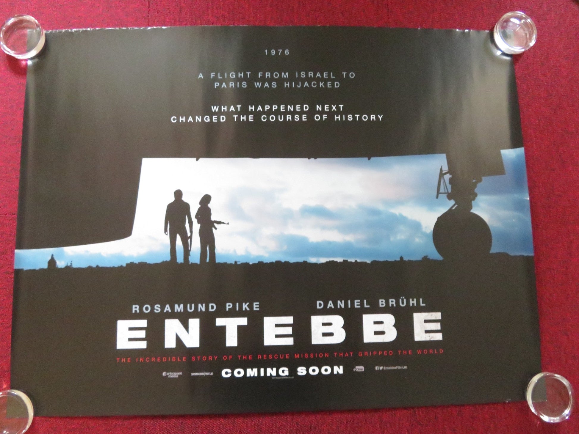 ENTEBBE UK QUAD ROLLED POSTER ROSAMUND PIKE DANIEL BRUHL 2017 Rendezvous Cinema Movie posters