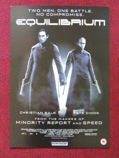 EQUILIBRIUM VHS VIDEO POSTER CHRISTIAN BALE TAYE DIGGS 2002 Rendezvous Cinema Movie posters