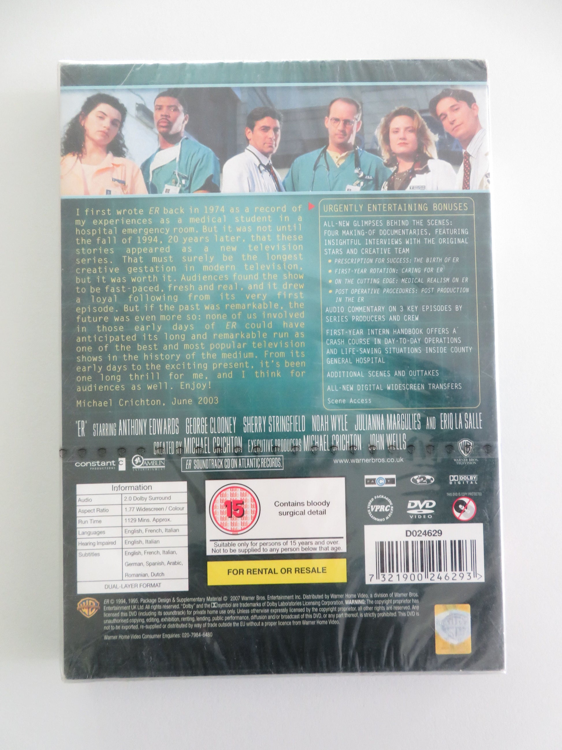 ER The Complete First Season (DVD BoxSet) George Clooney 1994 Region 2 Movie posters