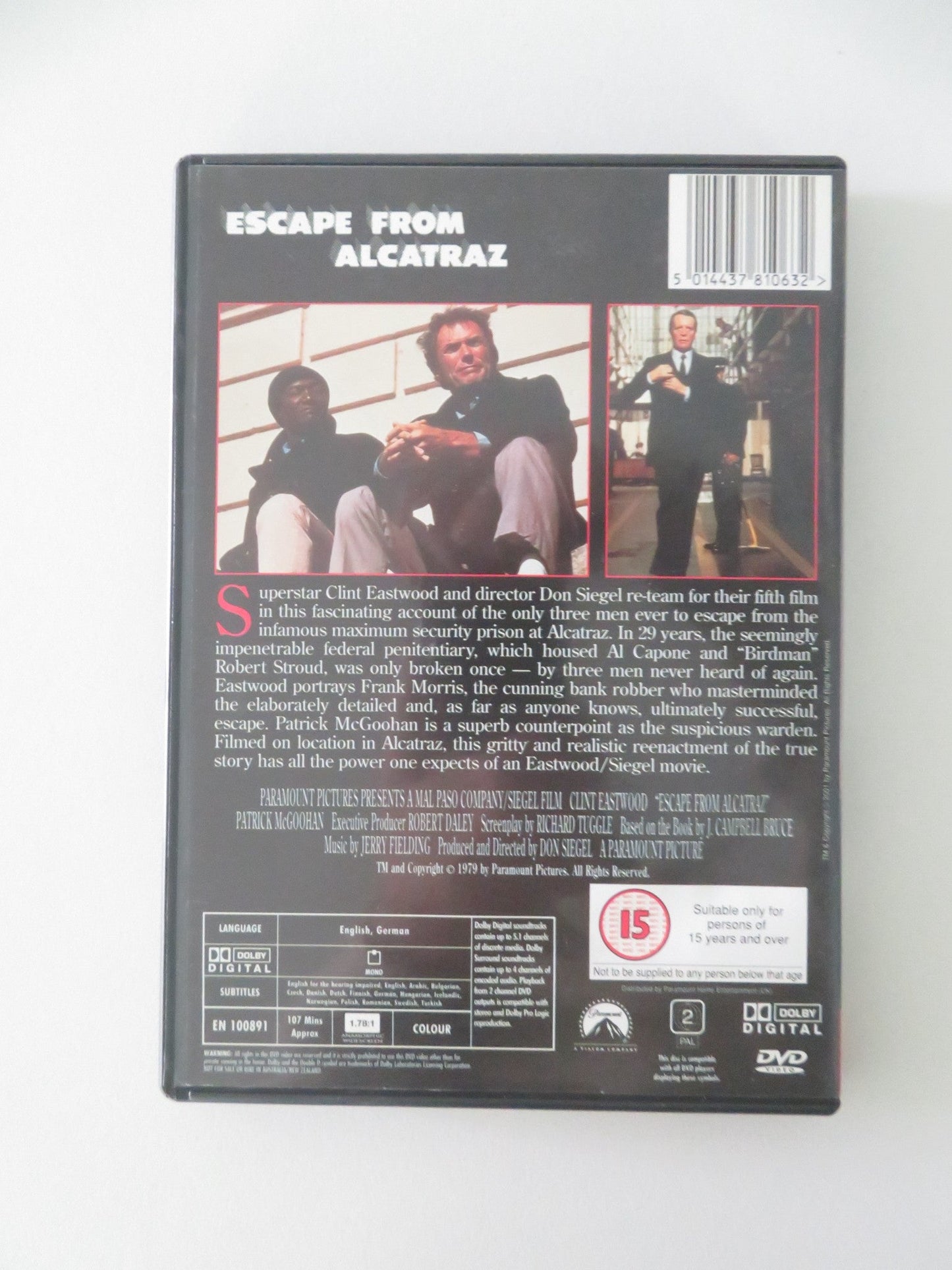 ESCAPE FROM ALCATRAZ (DVD) CLINT EASTWOOD PATRICK MCGOOHAN 1979 REGION 2 - Rendezvous Cinema