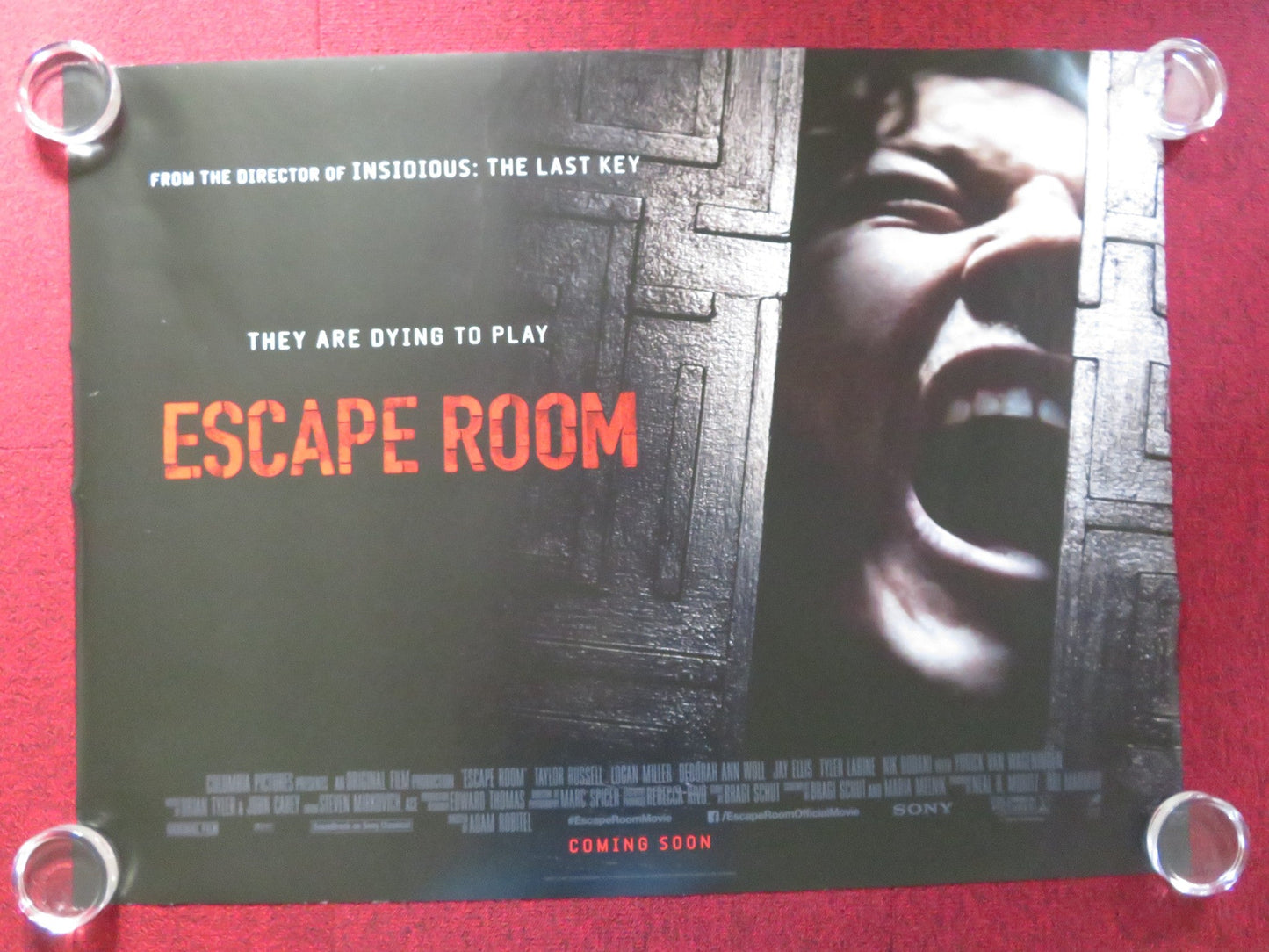 ESCAPE ROOM - B UK QUAD ROLLED POSTER TAYLOR RUSSELL LOGAN MILLER 2019 Rendezvous Cinema Movie posters
