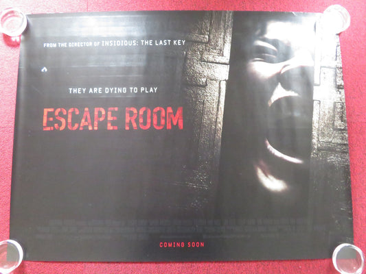 ESCAPE ROOM UK QUAD ROLLED POSTER TAYLOR RUSSELL LOGAN MILLER 2019 Rendezvous Cinema Movie posters