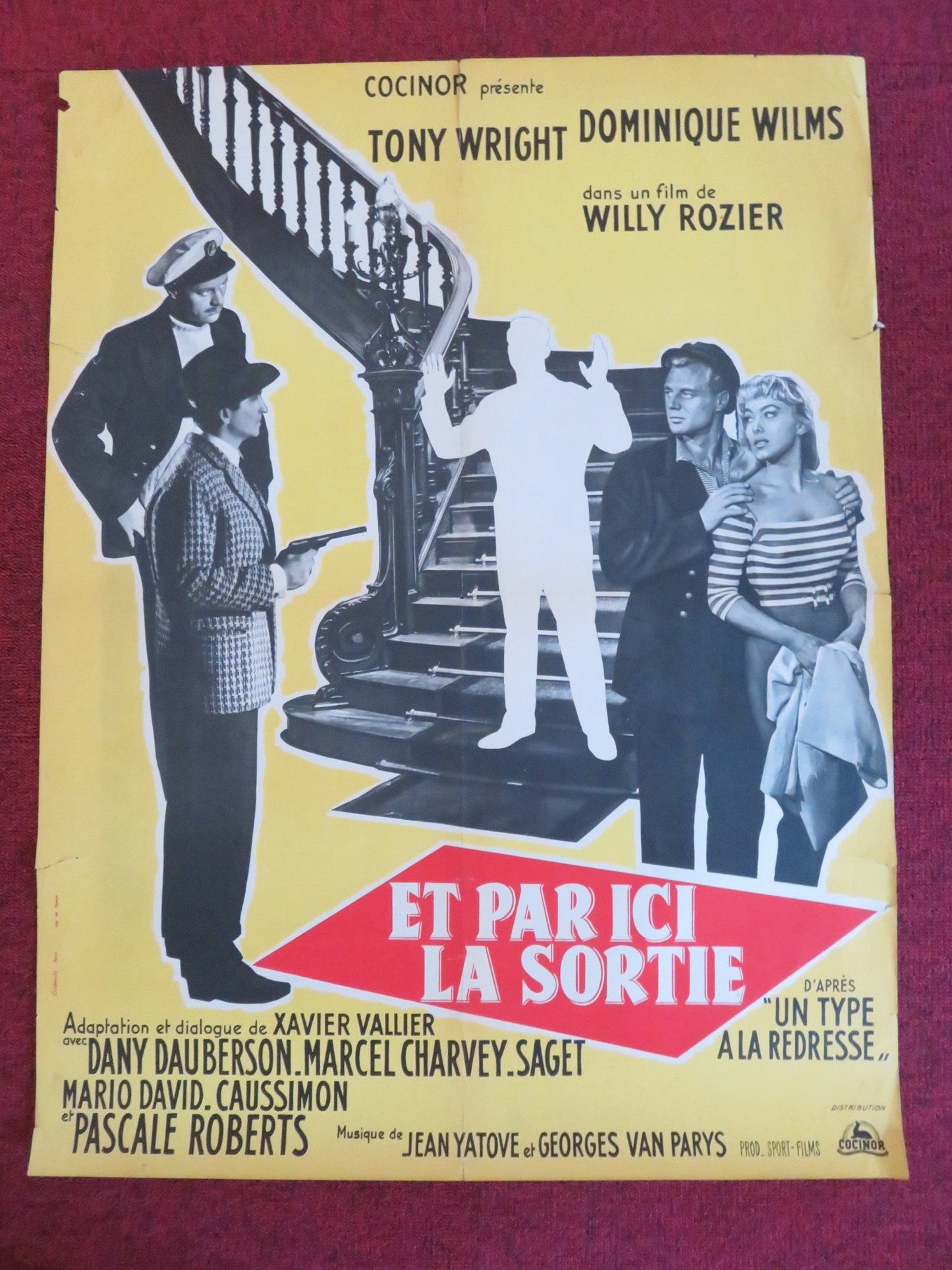 ET PAR ICI LA SORTIE FRENCH POSTER ROLLED TONY WRIGHT DOMINIQUE WILMS 1957 Rendezvous Cinema Movie posters