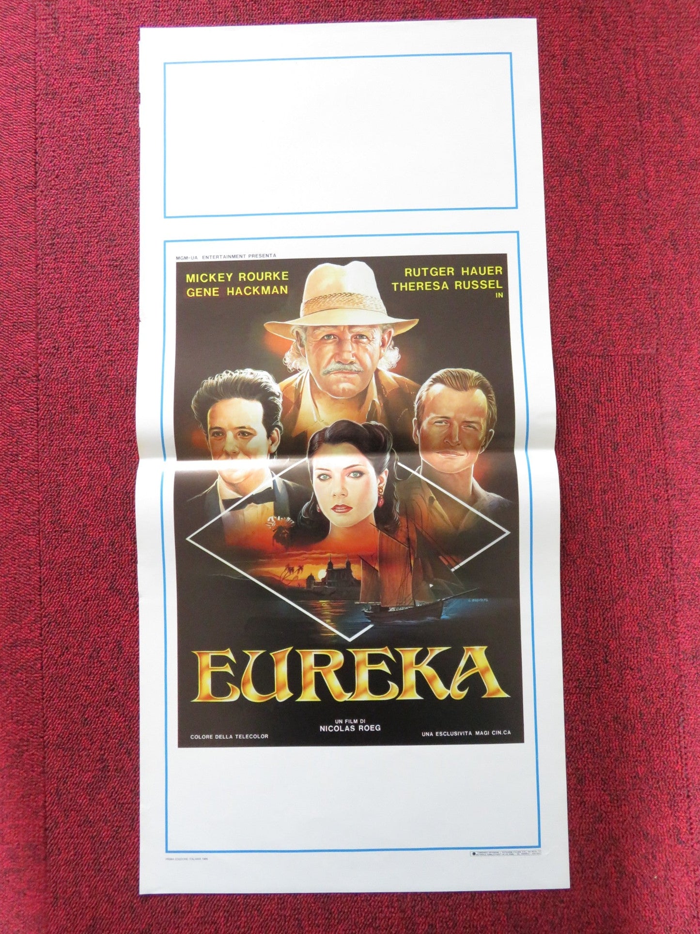 EUREKA ITALIAN LOCANDINA POSTER MICKEY ROURKE GENE HACKMAN 1986 Rendezvous Cinema Movie posters