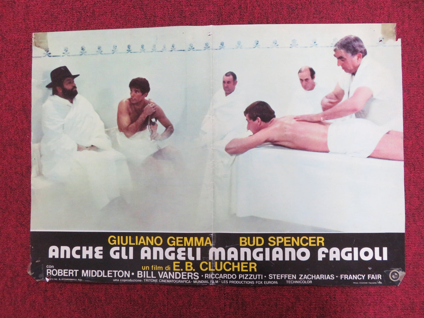 EVEN ANGELS EAT BEANS - A ITALIAN FOTOBUSTA POSTER G. GEMMA BUD SPENCER 1973 Rendezvous Cinema Movie posters