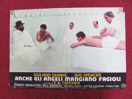 EVEN ANGELS EAT BEANS - A ITALIAN FOTOBUSTA POSTER G. GEMMA BUD SPENCER 1973 Rendezvous Cinema Movie posters