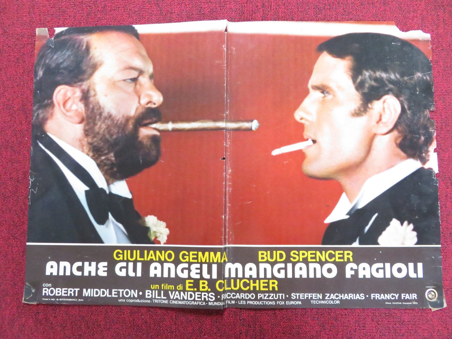 EVEN ANGELS EAT BEANS - B ITALIAN FOTOBUSTA POSTER G. GEMMA BUD SPENCER 1973 Rendezvous Cinema Movie posters