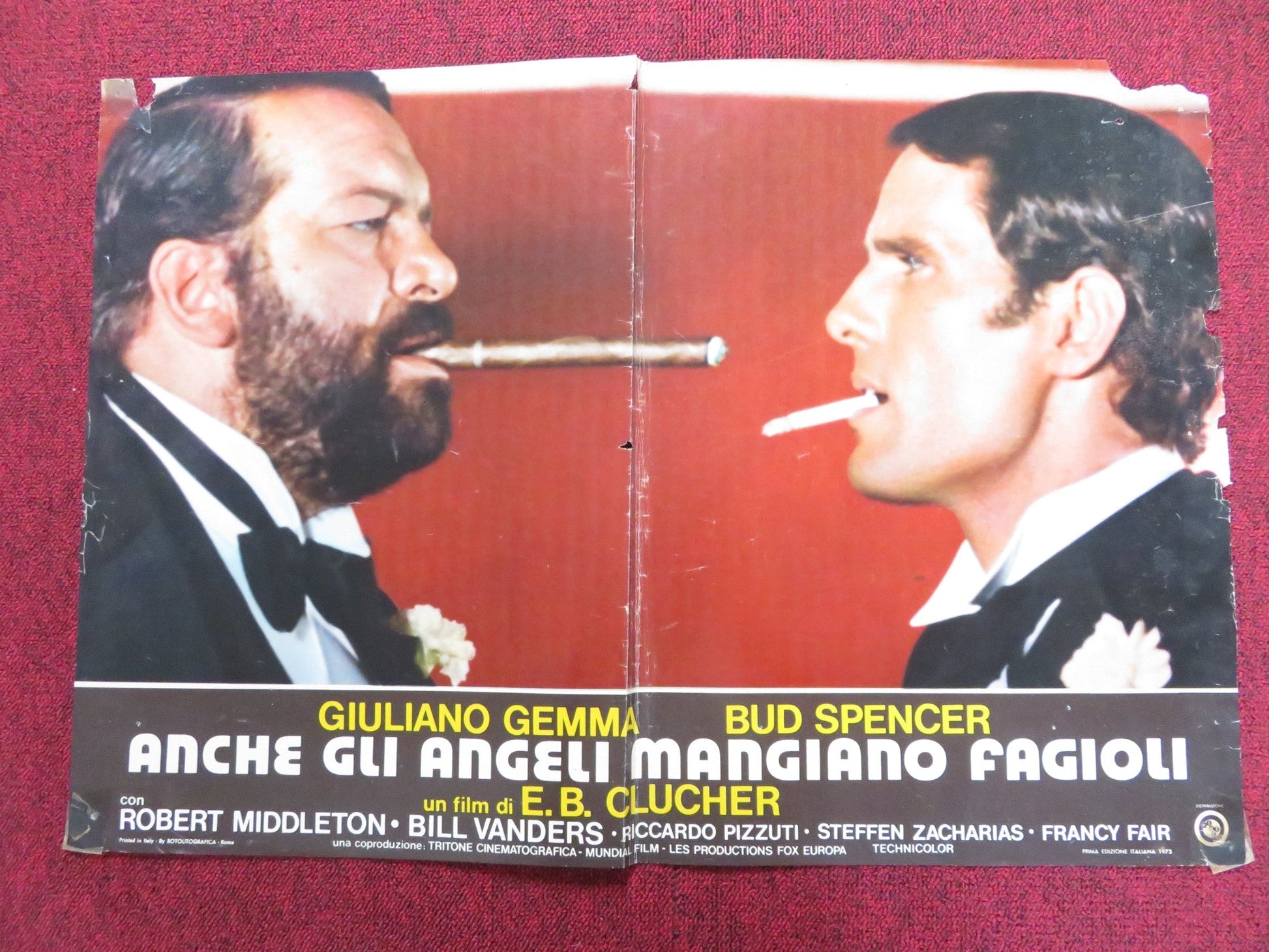 EVEN ANGELS EAT BEANS - B ITALIAN FOTOBUSTA POSTER G. GEMMA BUD SPENCER 1973 Rendezvous Cinema Movie posters