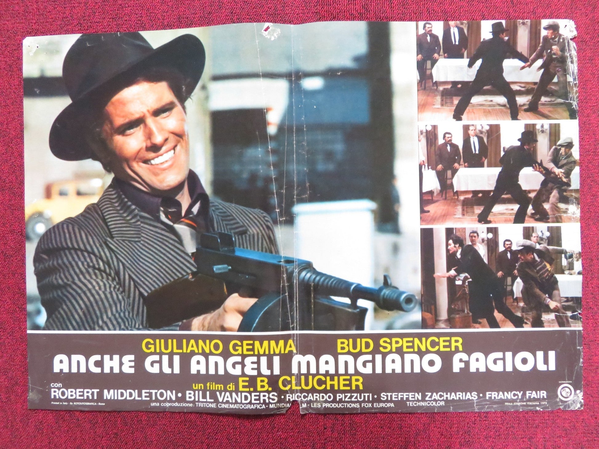 EVEN ANGELS EAT BEANS - F ITALIAN FOTOBUSTA POSTER G. GEMMA BUD SPENCER 1973 Rendezvous Cinema Movie posters