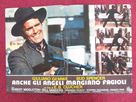 EVEN ANGELS EAT BEANS - F ITALIAN FOTOBUSTA POSTER G. GEMMA BUD SPENCER 1973 Rendezvous Cinema Movie posters