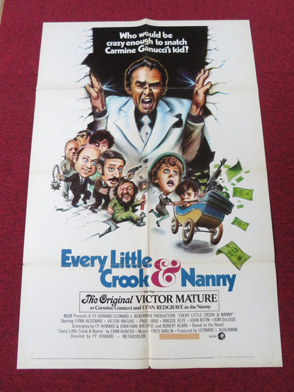 EVERY LITTLE CROOK AND NANNY FOLDED US ONE SHEET POSTER LYNN REDGRAVE 1972 Rendezvous Cinema Movie posters