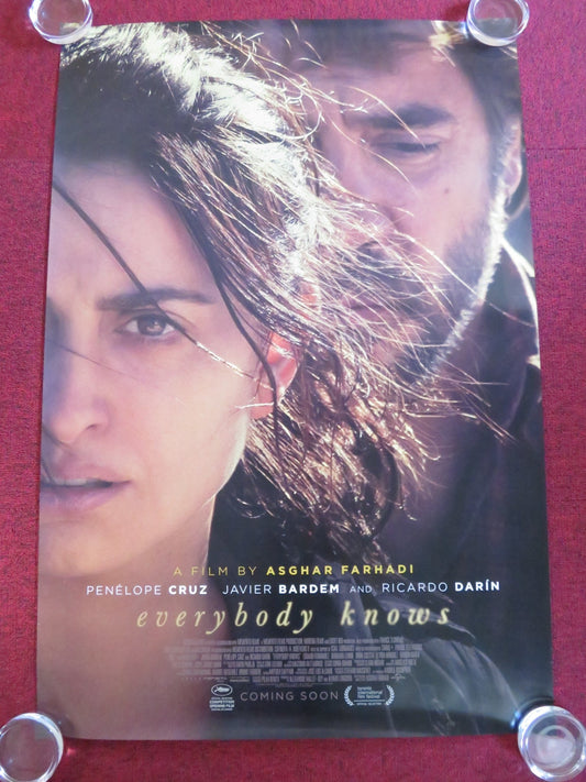 EVERYBODY KNOWS US ONE SHEET ROLLED POSTER PENELOPE CRUZ JAVIER BARDEM 2018 Rendezvous Cinema Movie posters