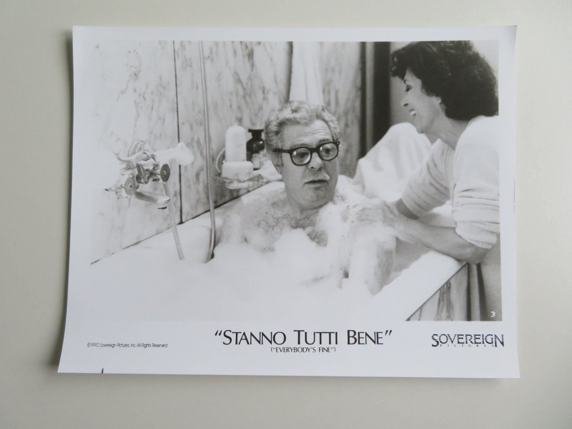 EVERYBODY'S FINE MOVIE STILL PHOTO LOT OF 3 MARCELLO MASTROIANNI 1990 Movie posters